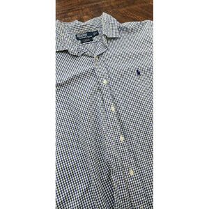 POLO Ralph Lauren Stanton Shirt Mens XL Blue Green Plaid‎ Classic Fit Pony Logo